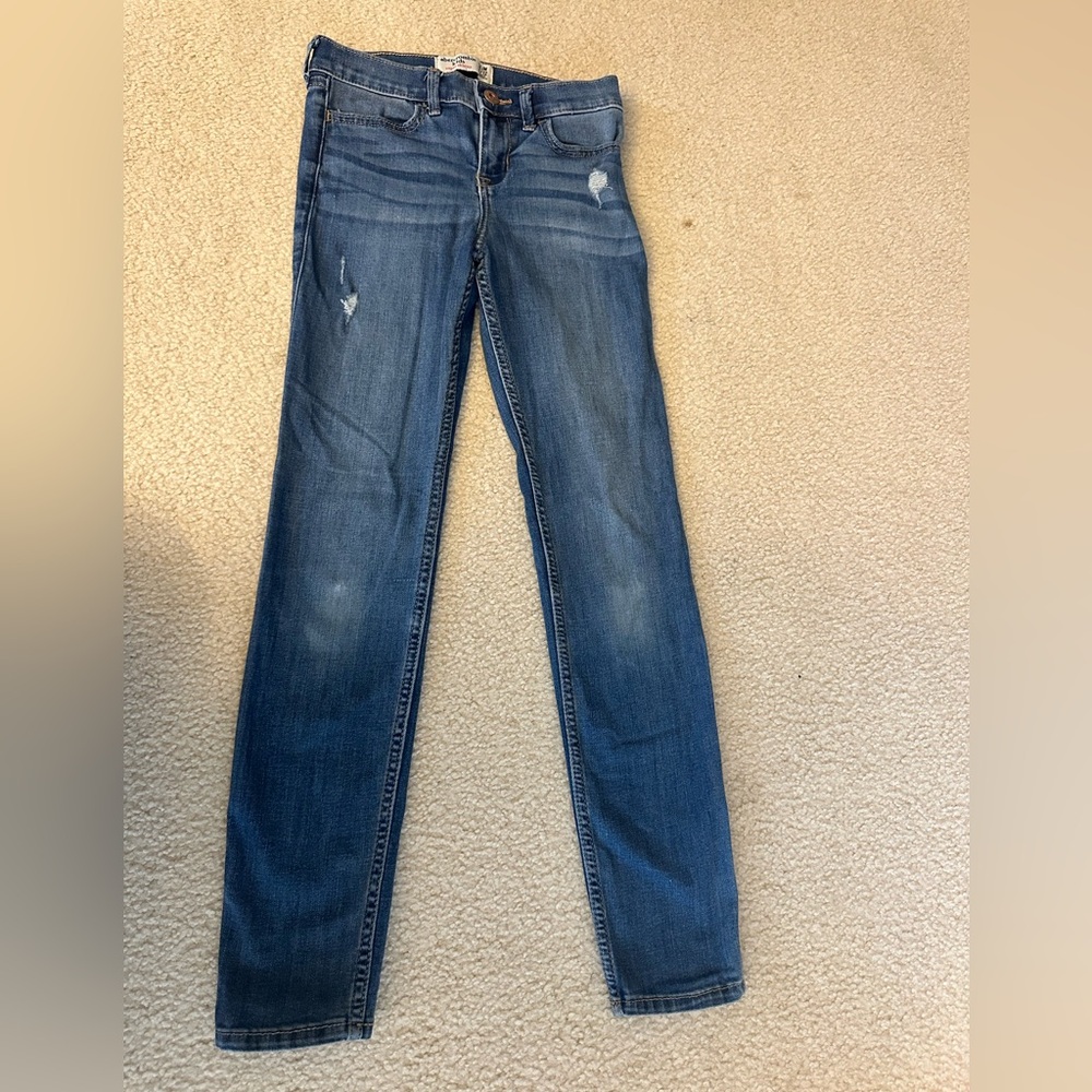 Abercrombie Kids Distressed Blue Skinny Jeans